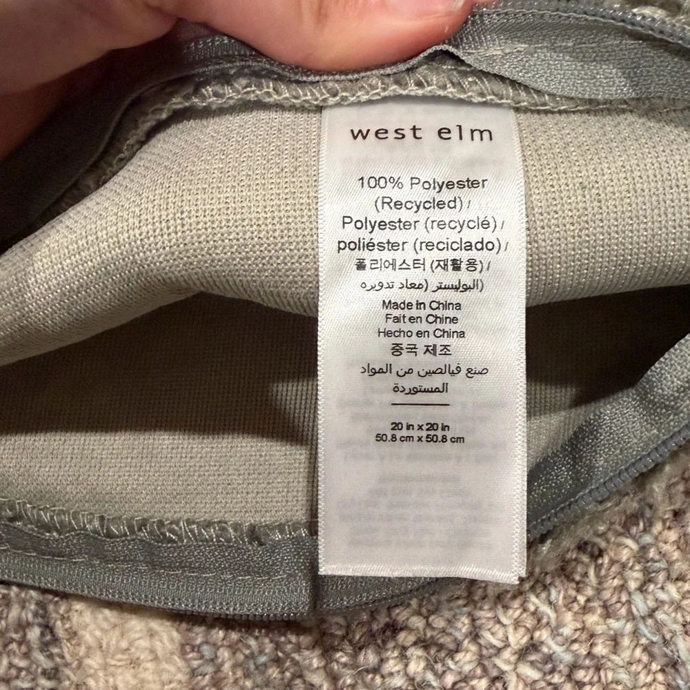 West Elm Grey Sherpa pillow
